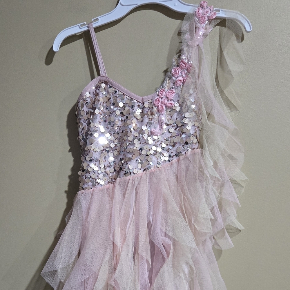 Pink Sequin Youth Ballet  Costume Dress - Picture 2 of 6